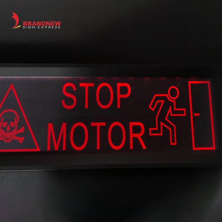 BRANDNEWSIGN Manufacturer Custom Fire Exit Signage Factory Supply Waterproof Acrylic Plate Emergency LED Hanging Exit Plate Sign