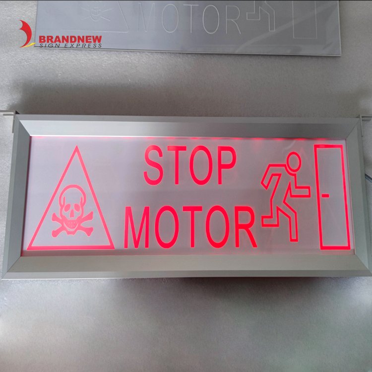 BRANDNEWSIGN Manufacturer Custom Fire Exit Signage Factory Supply Waterproof Acrylic Plate Emergency LED Hanging Exit Plate Sign