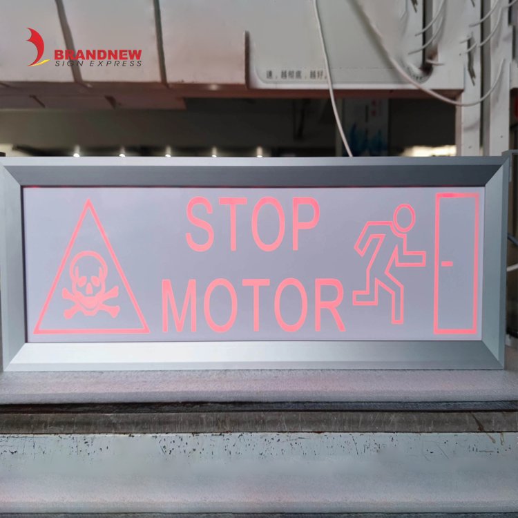 BRANDNEWSIGN Manufacturer Custom Fire Exit Signage Factory Supply Waterproof Acrylic Plate Emergency LED Hanging Exit Plate Sign