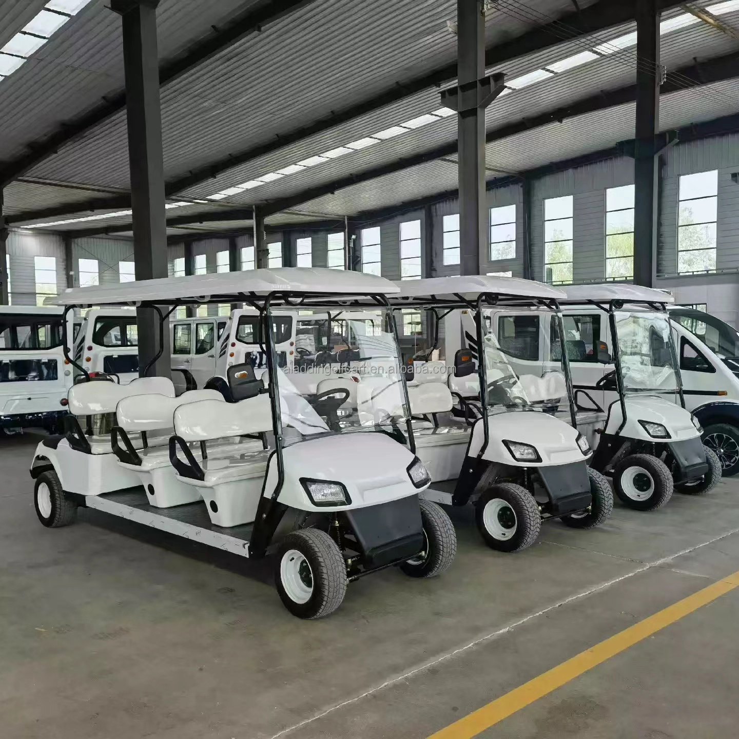 Tourist Car 6 Seater Gasoline Petrol Golf Buggy Vehicles Power Glide Golf Car 48V Electric Golf Crts Lithium Battery