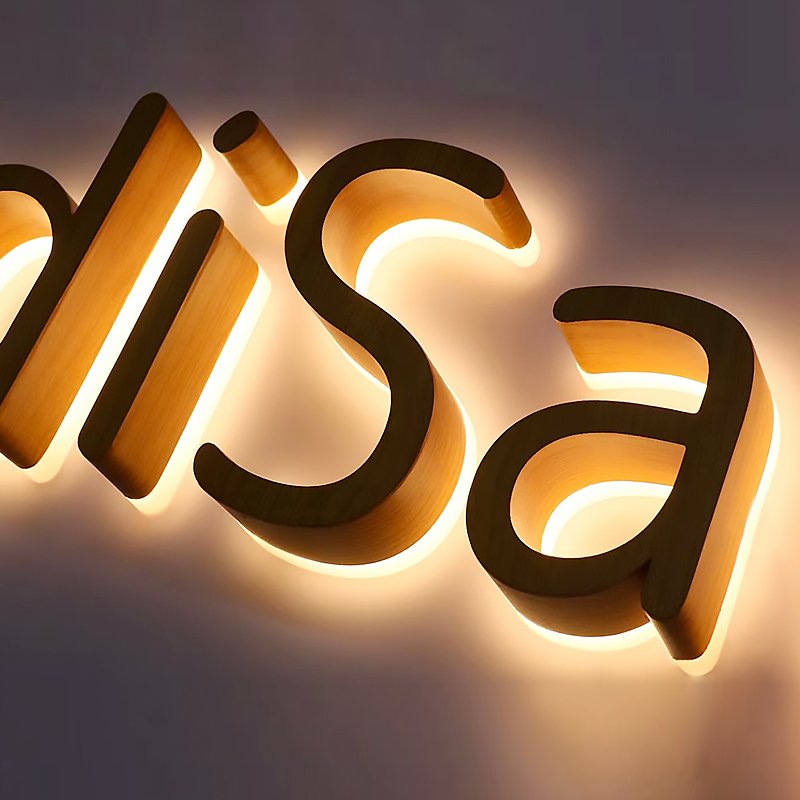Custom 3D Stainless Steel Letters Outdoor Waterproof Advertising Backlit LED Channel Logo Sign
