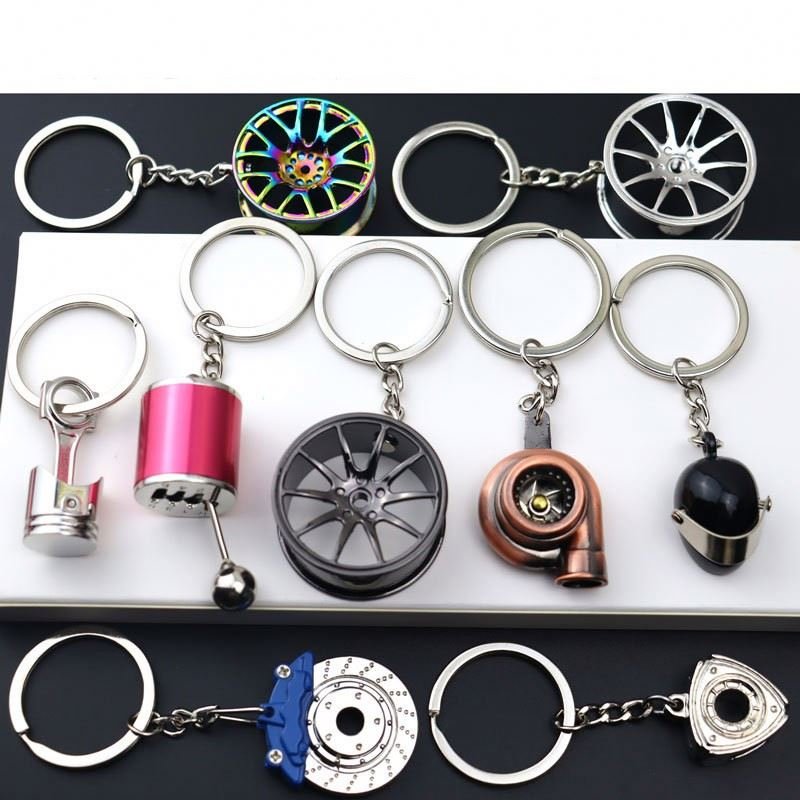 Free Sample Wholesale Metal 3D Car Turbo Keychain Promotion Gift Keychains for Men Auto Parts Key Chain