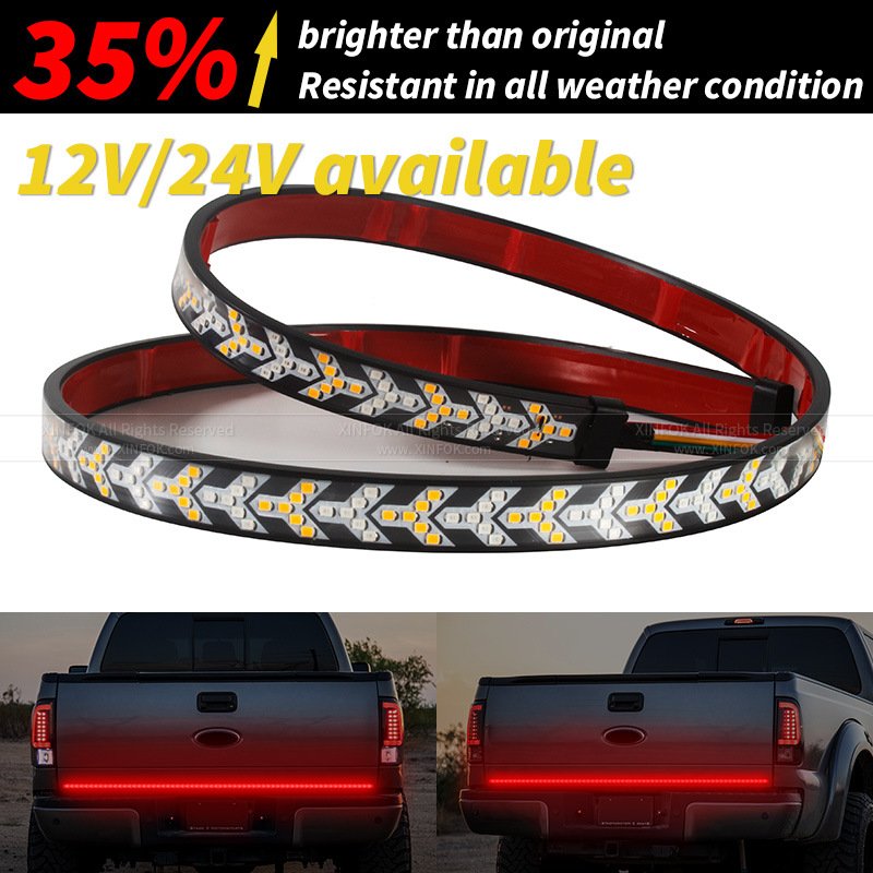 Tailgate Light Strip Car Driving Turn Singal Brake Warning Rear Tail Light Strip Bar Flexible Universal Scanning Led Tail Lights