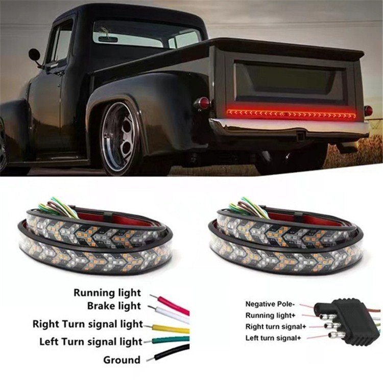 Tailgate Light Strip Car Driving Turn Singal Brake Warning Rear Tail Light Strip Bar Flexible Universal Scanning Led Tail Lights