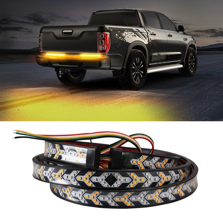 Tailgate Light Strip Car Driving Turn Singal Brake Warning Rear Tail Light Strip Bar Flexible Universal Scanning Led Tail Lights