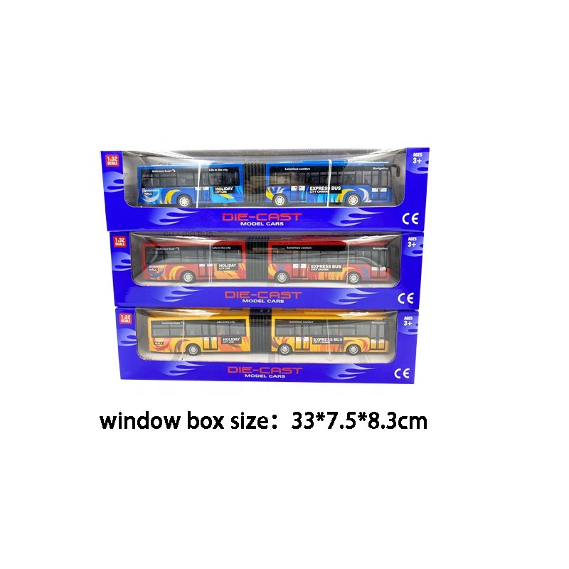 Good Quality Low Price Light and Sound Pull Back Die Cast Toy Car Extended Bus Model Toy