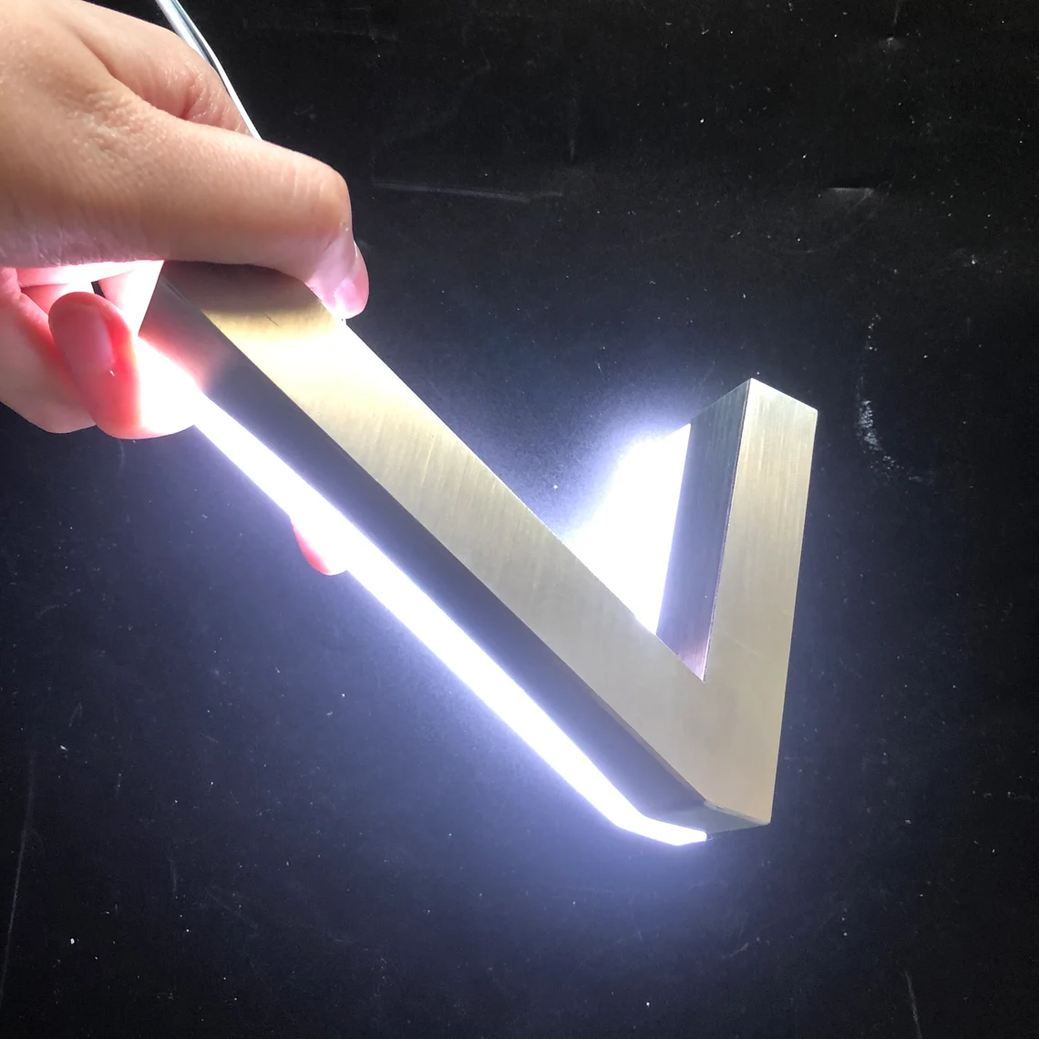 3D Modern Solar Powered House Number Sign Led Solar Light up Number Sign of Solar House Number Light up Letters