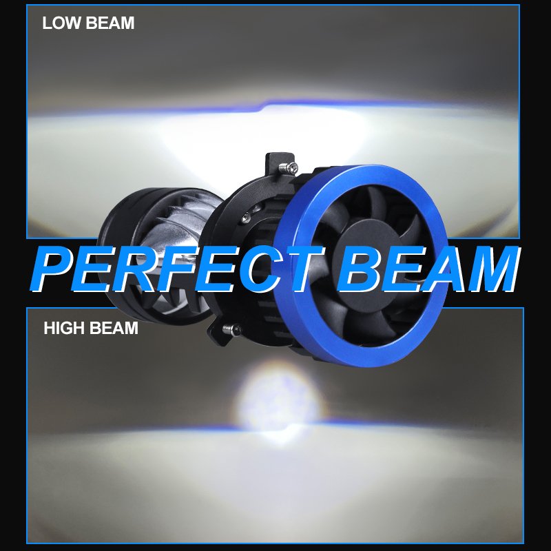 High Power Mini Bi Led H4 Projector Lens with Canbus H4 LED Headlight Bulb with Laser High Low Beam 140W Pair LED Light for Car
