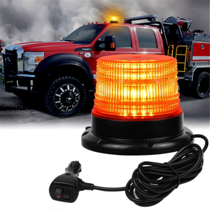 Car 9-32V Rotation LED Flashing Beacon Light LED Amber Strobe Light for Trucks Forklift Vehicles