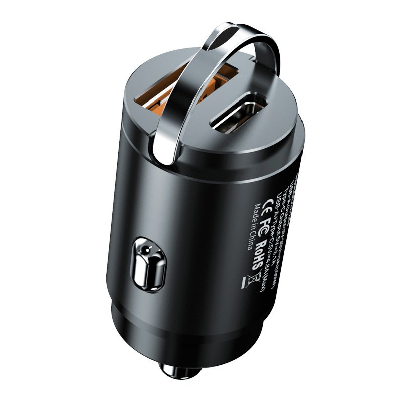 Factory Price Metal Alloy Mini Car Charger 100W QC3.0 USB C Dual Ports Power Adapter