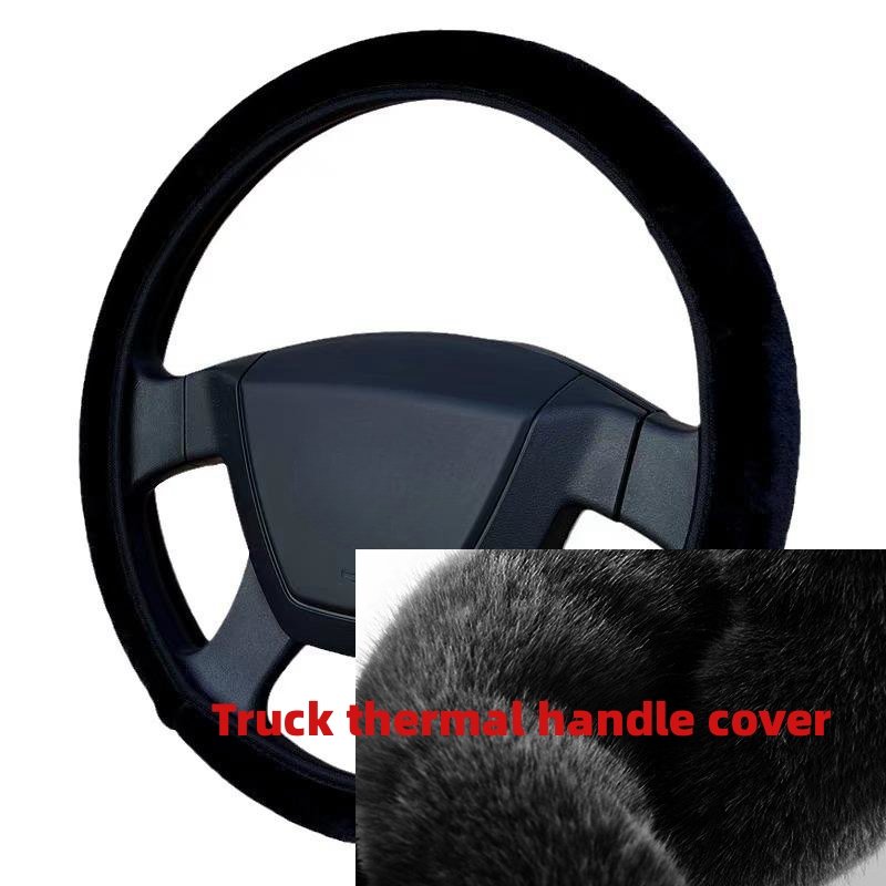 Winter Warm Plush Steering Wheel Covers for Large Small Trucks Buses Coaches-Fluffy Design Style Sizes 15-16-17-18-19-20 Inches