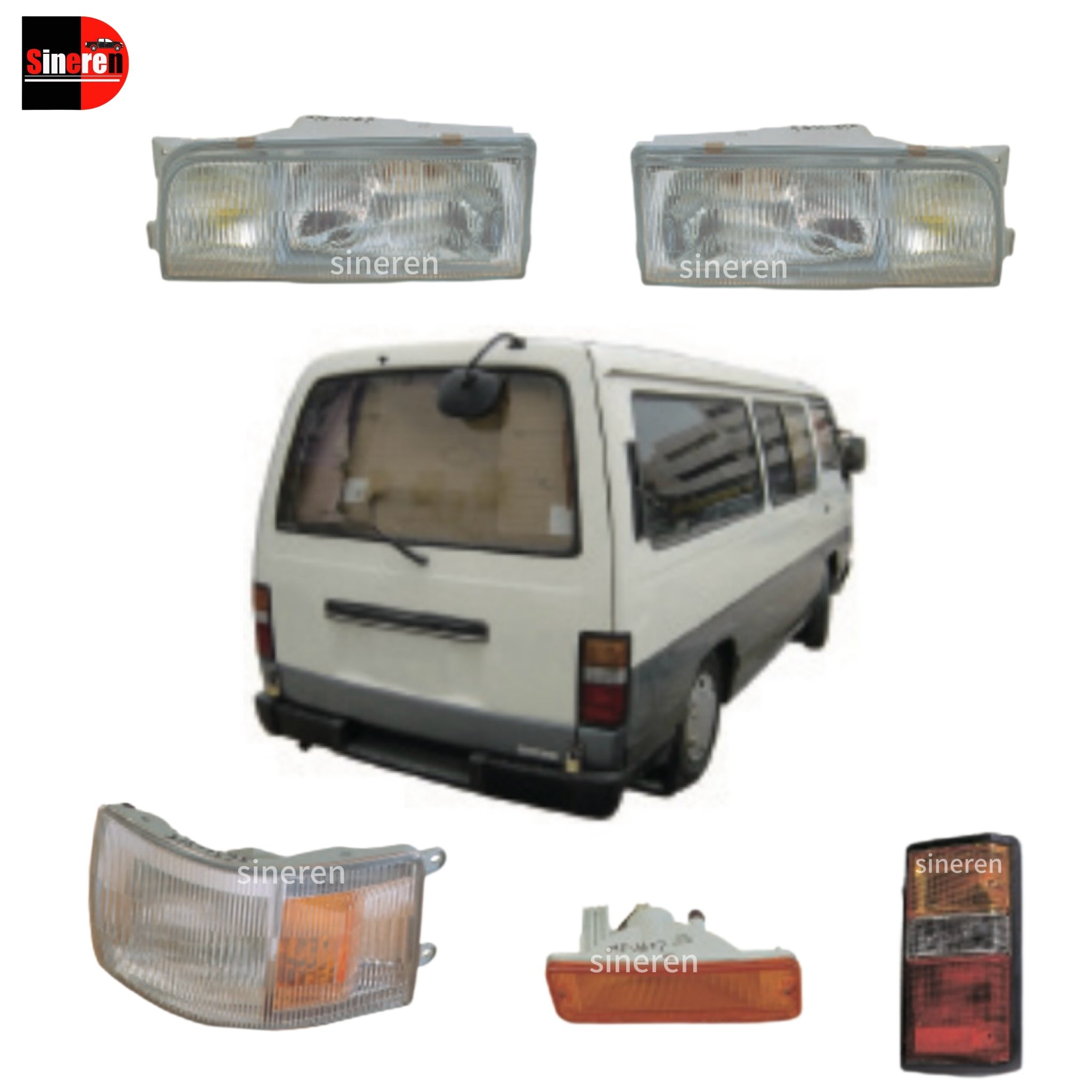 SINEREN Factory Price Supplier Auto Parts Spare Part Taillamp Headlamp Mud Guard Grille Body Parts for URVAN E24 87