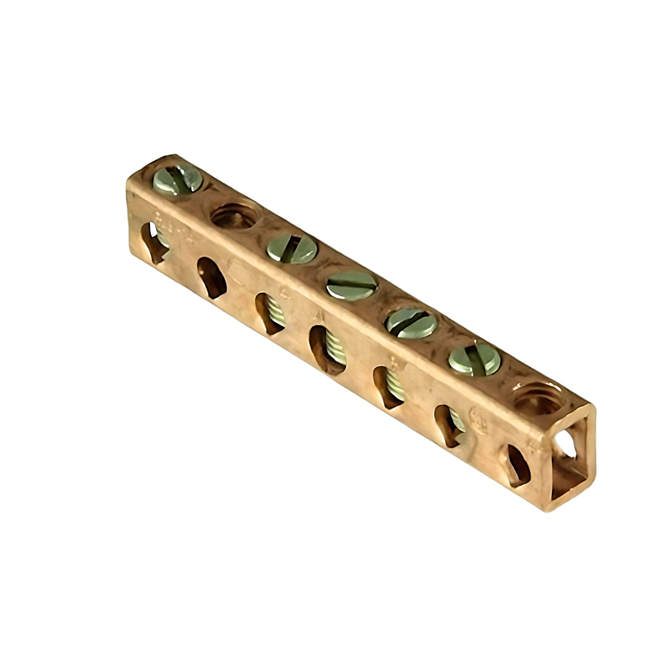 Custom Pole AWG Copper Neutral Links & Isolated Ground Bus Bar Link and N87 Copper Earth Wire Power Distribution Bar Terminal