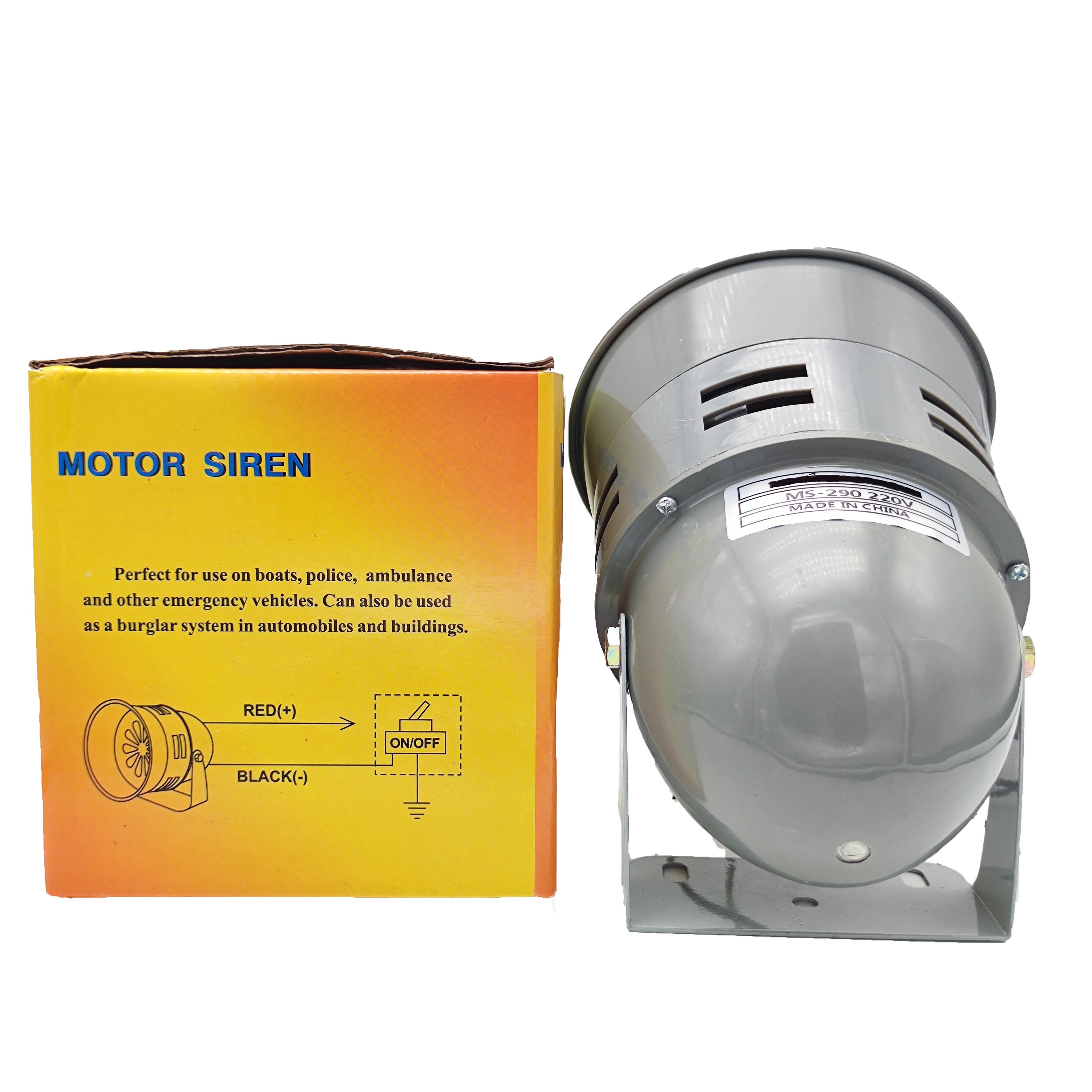 MS-290 Led Warning Light Gray Cast Iron Mini Buzzer Motor Alarm Siren