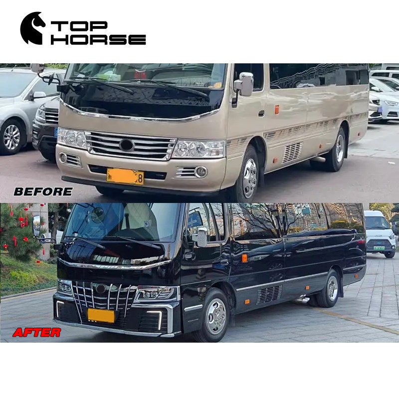Toyo-ta Coaster Bus Facelift Body Kit Bumper Head Lights