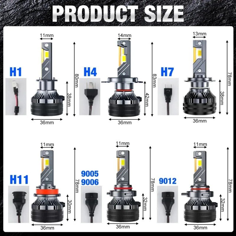 Super Bright 3570 Car Led Light Canbus 12V 6000K 200W H8 H11 Led Headlights