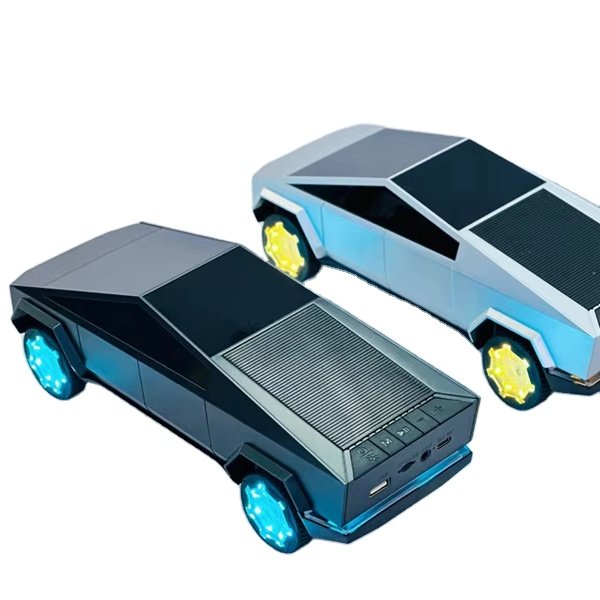 Speaker in the Shape of a Car Parlantes De Sonido Forma De Carro Tesla Cybertruck Pickuptruck Car Shape Blue Tooh Speakers
