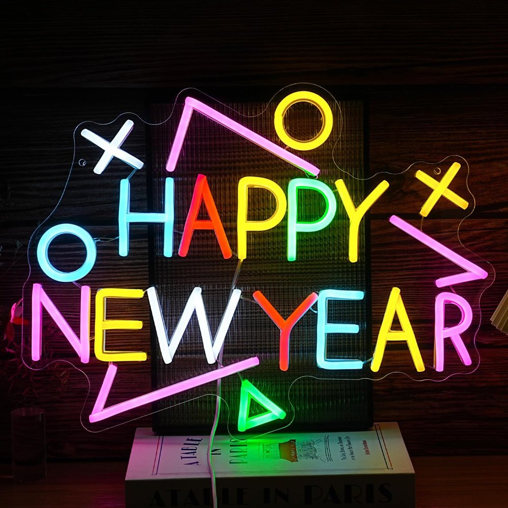 2025 Happy New Year Decorative Neon Arts LED Fast Delivery Business Wedding Room Decor Customized Neon Sign