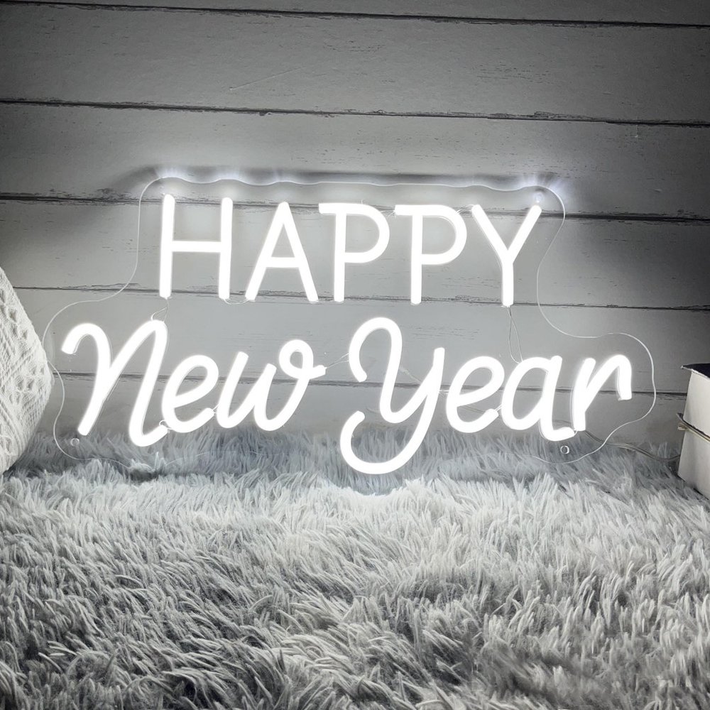 2025 Happy New Year Decorative Neon Arts LED Fast Delivery Business Wedding Room Decor Customized Neon Sign