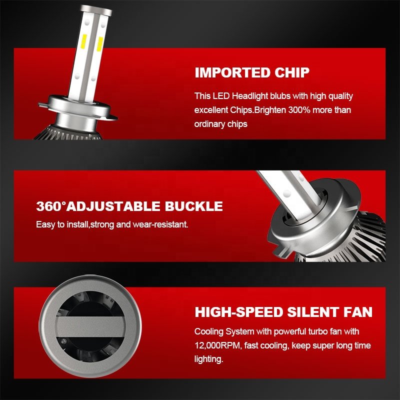 Daylead IP68 Waterproof Super Bright High Low Beam 9005 9006 H11 H7 Car H4 LED Headlights