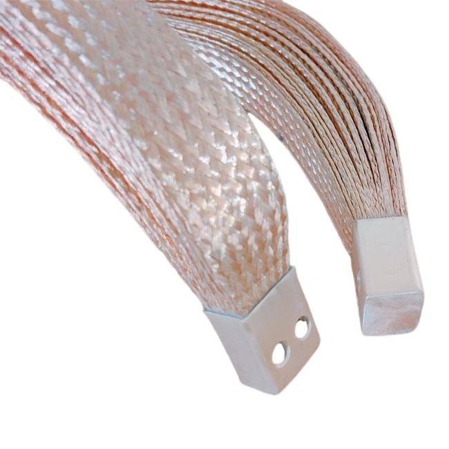 Custom High Conductivity Braid Ground Wire Earthing Connection Standard Tinned Braided Jumper Flexible Braided Copper Wire