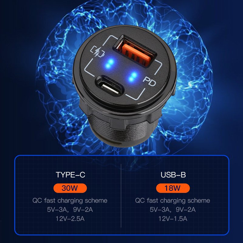 Best Price Phone and Usb Type c Car Charger Car Accessories 12v 24v for Bus Car Marine