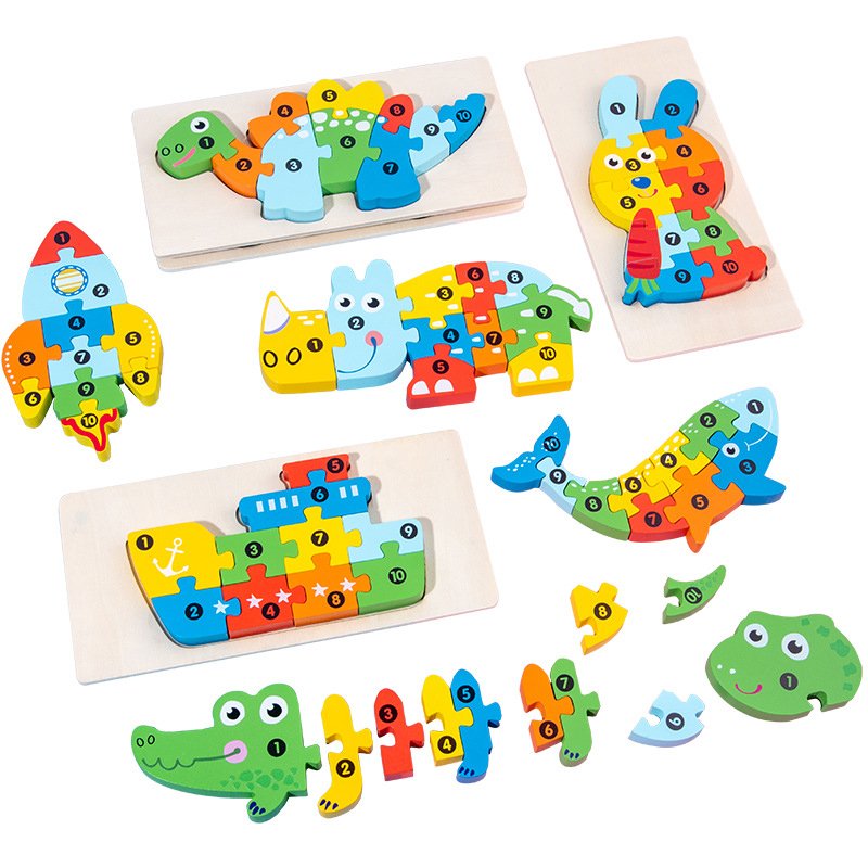 New Designs Wooden 3D Puzzles Montessori Game Toys Children Wood Jigsaw Puzzle Educational Toys