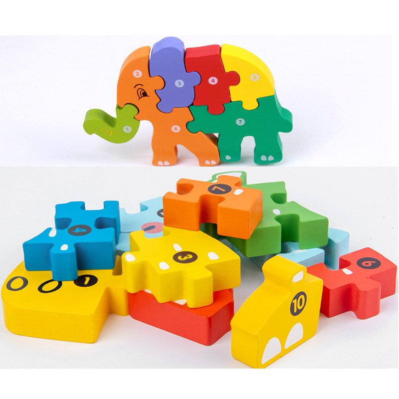 New Designs Wooden 3D Puzzles Montessori Game Toys Children Wood Jigsaw Puzzle Educational Toys