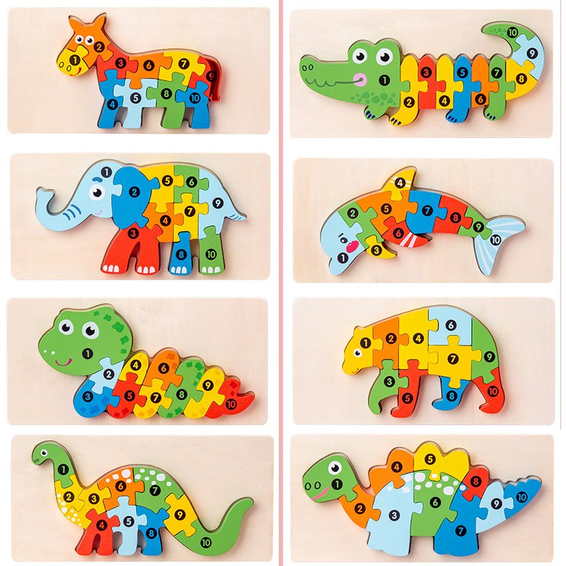 New Designs Wooden 3D Puzzles Montessori Game Toys Children Wood Jigsaw Puzzle Educational Toys