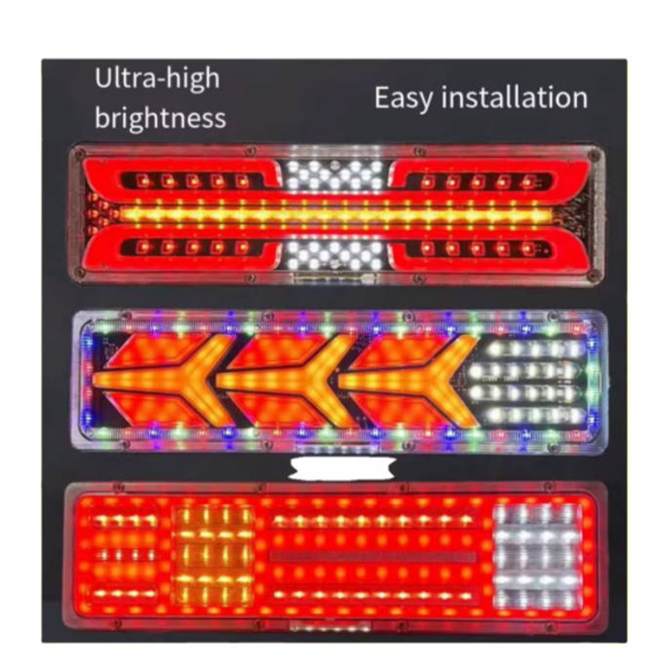 Popular Dynamic Led Truck Tail Light 12v 24v Truck Trailer Running Water Steering Led Tail Light