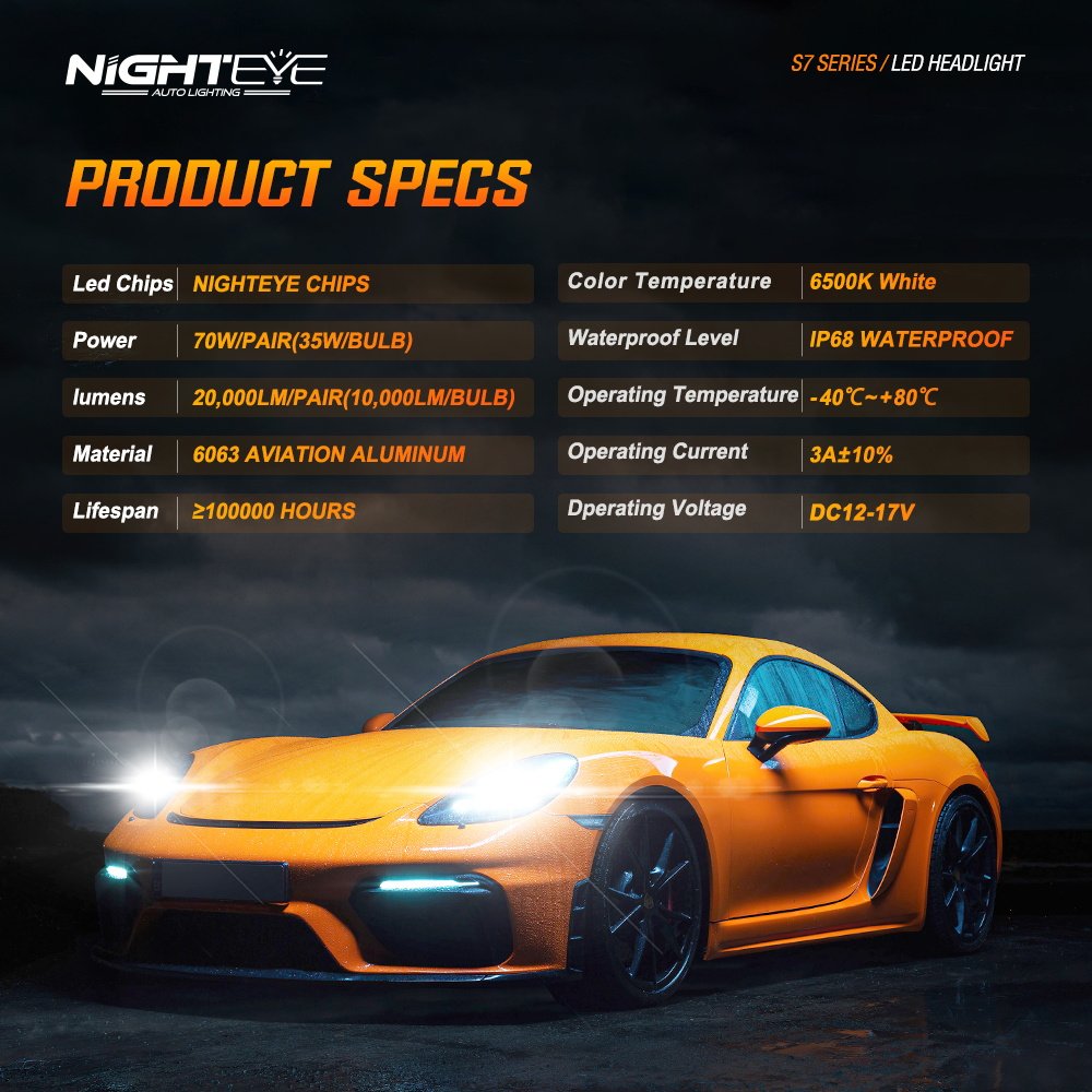 70W 9005 9006 Led Headlight Nighteye 20000lm 6500K Car Led H4 H7 H11 Auto Accessories 9005 Led Headlight Bulbs