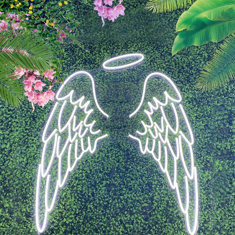 Koncept Drop Shipping Hot Selling Wall Mounted Hanging Decorative LED Neon Light Sign Pink Acrylic Custom Wings Neon Sign Letter