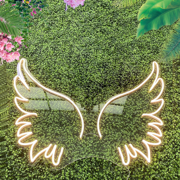 Koncept Drop Shipping Hot Selling Wall Mounted Hanging Decorative LED Neon Light Sign Pink Acrylic Custom Wings Neon Sign Letter