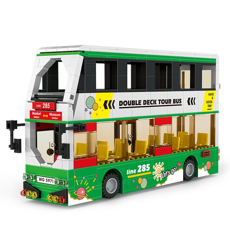 City Street Scene 5971 Double Deck Tour Bus Double-Decker Bus Building Block Set Assembly Collection Toy for Kids Unisex