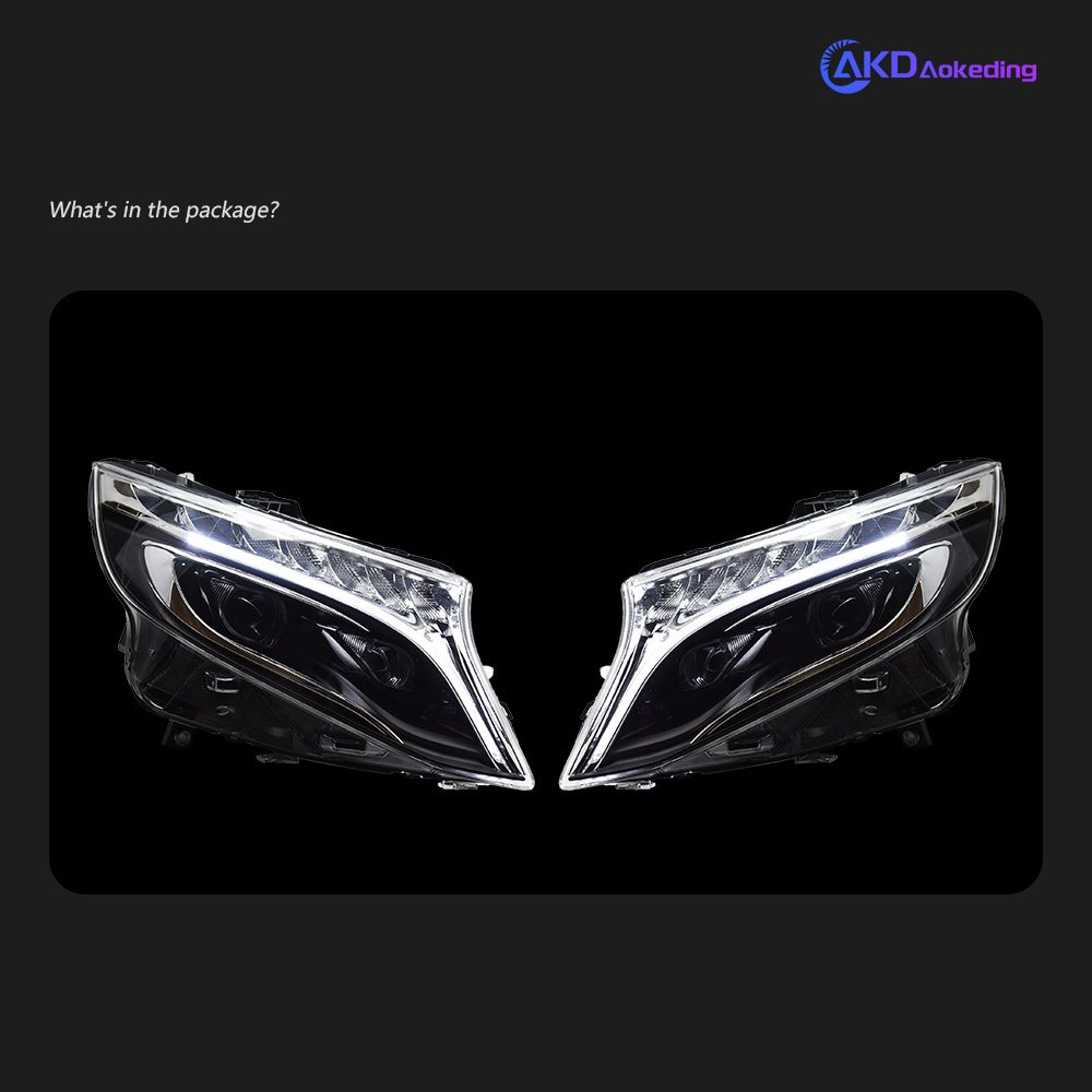 Car Lights for Benz Vito Headlight Projector Lens W447 Dynamic Signal Head Lamp V220 LED Headlights Drl Automotive Accessories