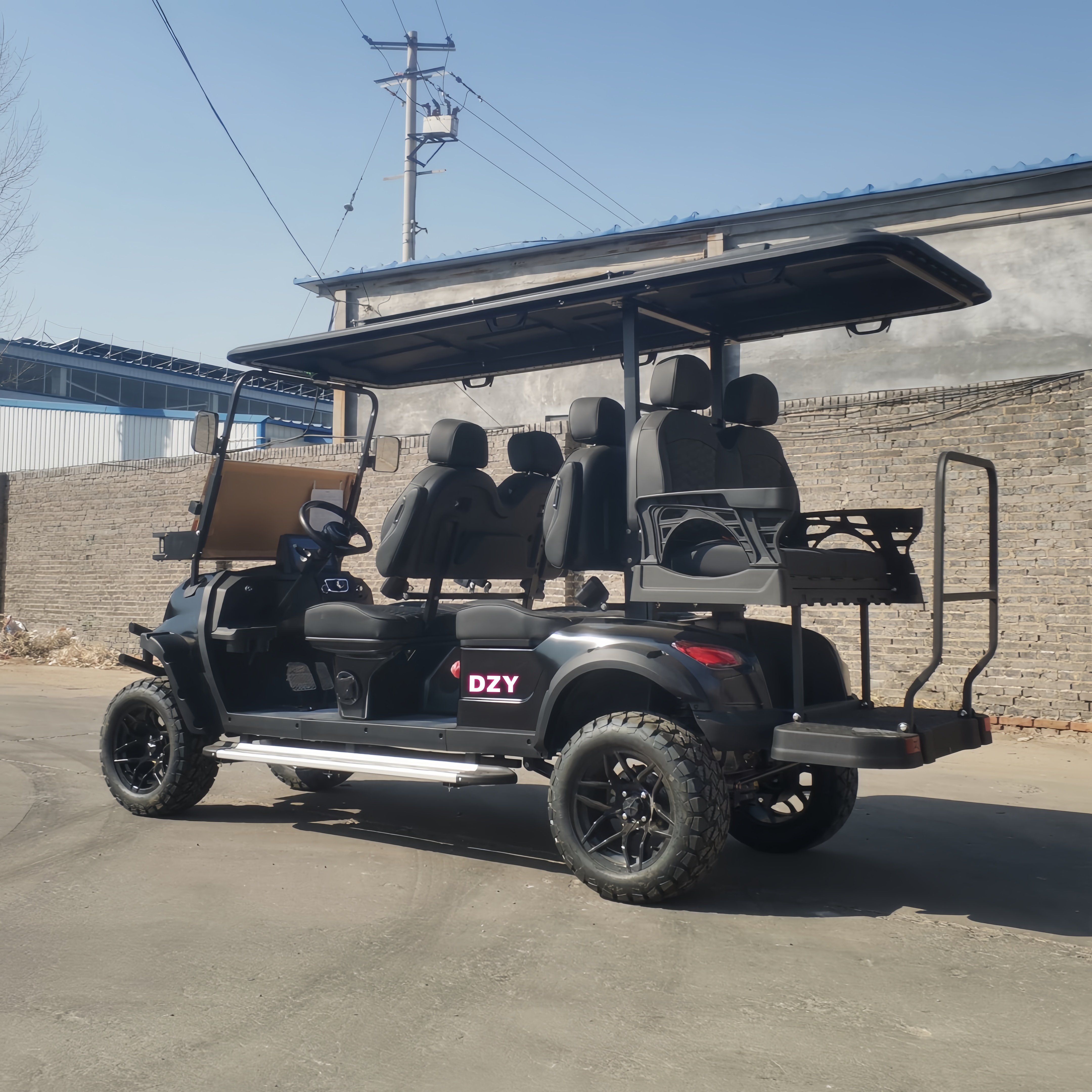 72V Lithium Electric Golf Cart 6-Seater Street Legal with CE Certification Steel 4-Wheel Compatible Club Car