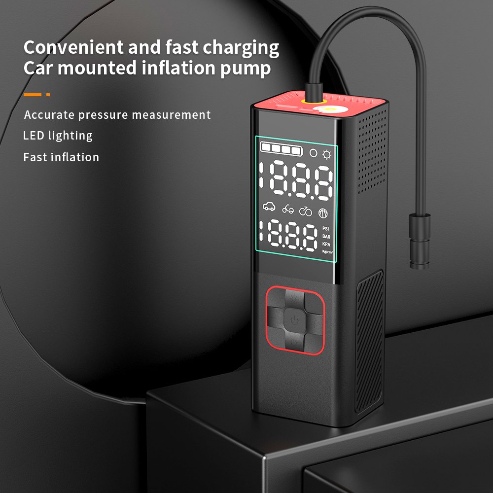 China Factory Abs 12v Electric Inflator Car Air Pump for Tire Inflation Tire Pressure Monitor Portable Car Air Compressor Pump