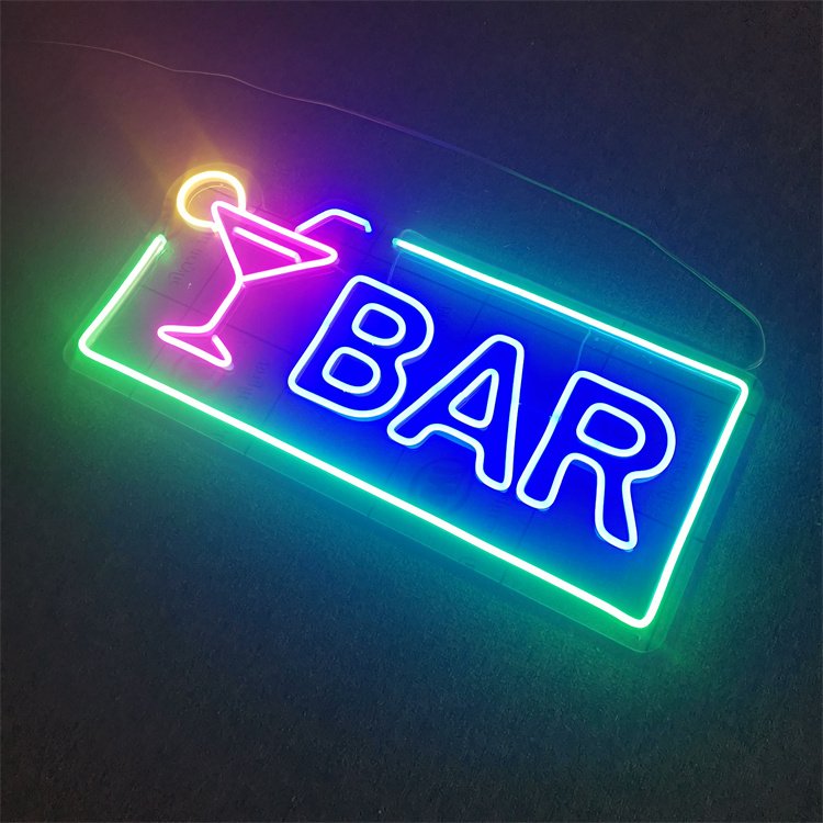 Led Light Neon Sign NO MOQ in and Out Clear Acrylic Backboard and Waterproof LED Neon Sign Custom