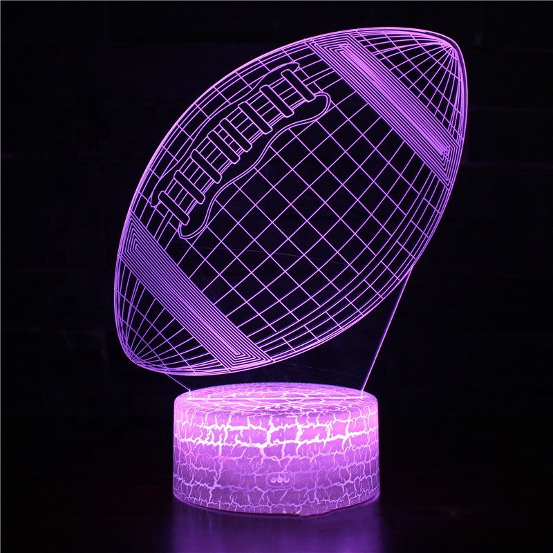 Rugby Football 3D Lamp Optical Illusion Night Light Acrylic and ABS Base USB Cable 3d Acrylic Light Decorating Room