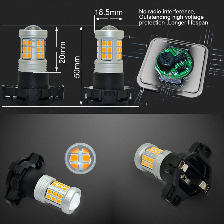 Car Back Light PSX24W Daytime Running Light Bulb Rgb LED Bulbs 12v Driving Fog Lights Bulb Car LED Headlight