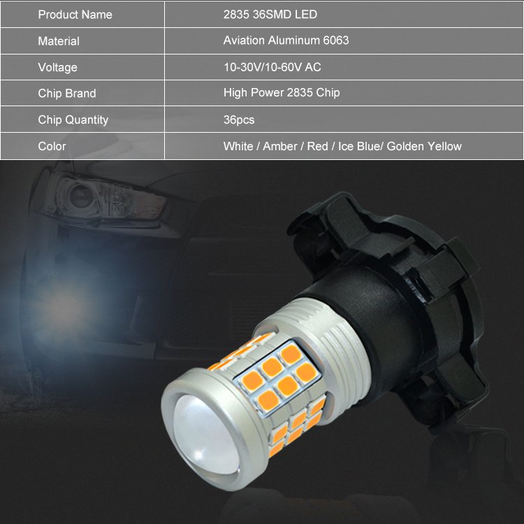 Car Back Light PSX24W Daytime Running Light Bulb Rgb LED Bulbs 12v Driving Fog Lights Bulb Car LED Headlight