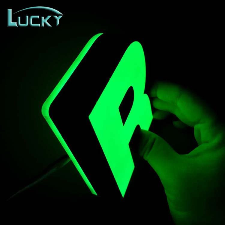 Custom Wall Sign Outdoor Green Color Led Light Advertising Company logo 3d Acrylic Letter Sign