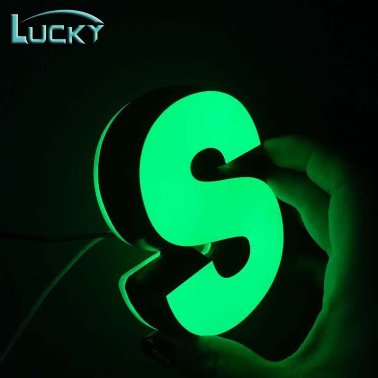 Custom Wall Sign Outdoor Green Color Led Light Advertising Company logo 3d Acrylic Letter Sign