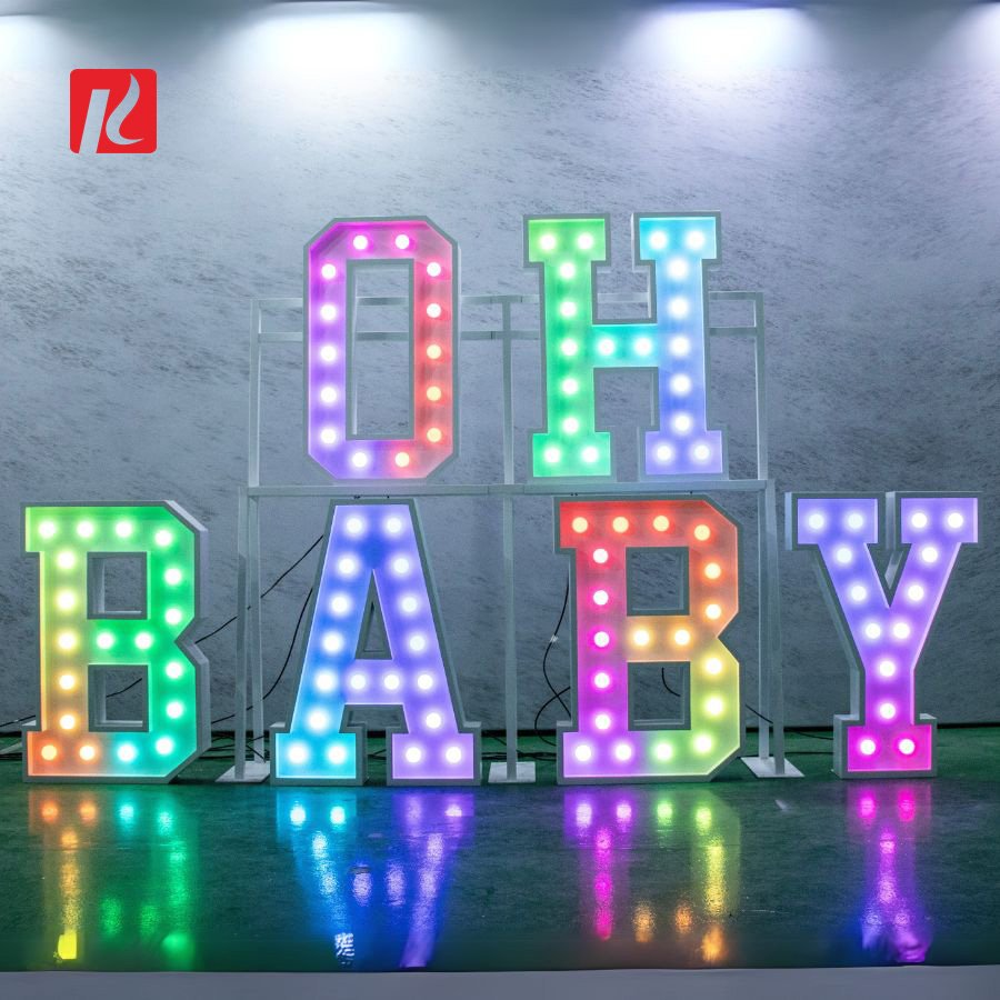 Kexian Custom Marquee Letters 4ft Marry Me light up letters Mr Mrs LED Bulb Letter Large LED Alphabet Wedding Decor Lighting
