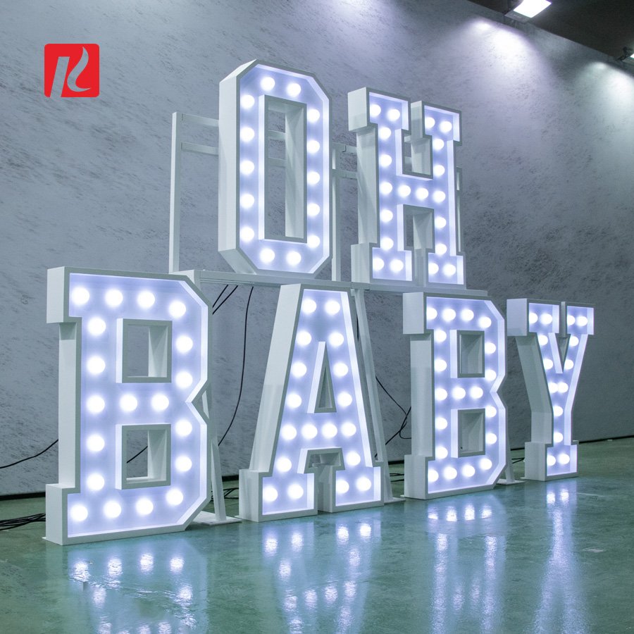 Kexian Custom Marquee Letters 4ft Marry Me light up letters Mr Mrs LED Bulb Letter Large LED Alphabet Wedding Decor Lighting