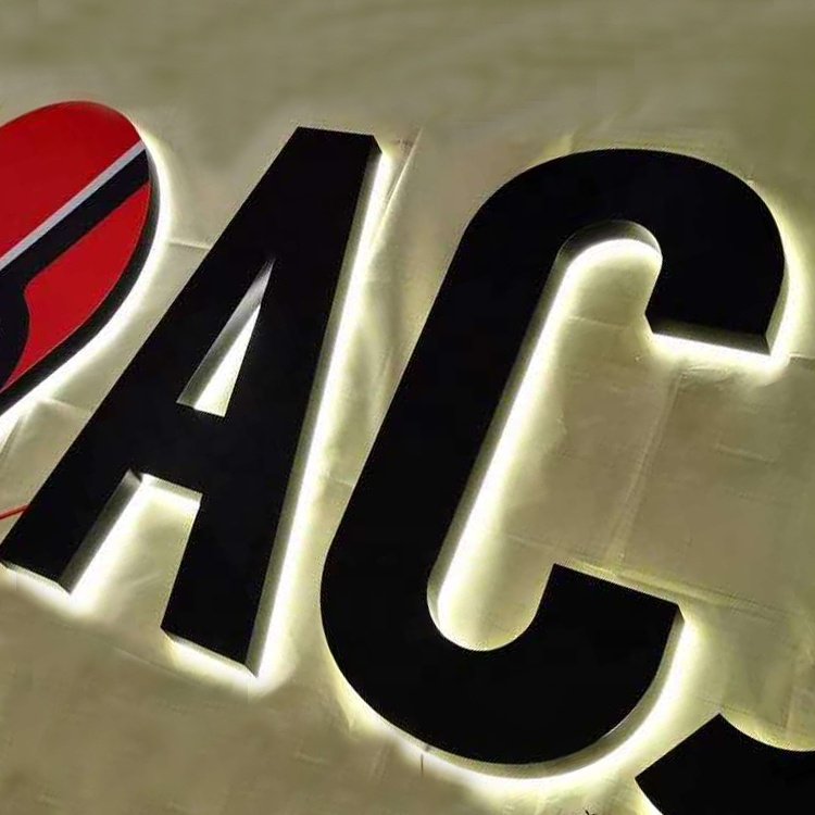 Backlit Led Logo Mirror Brushed Sign Custom 3d Business Lighting Channel Letters Building Signs