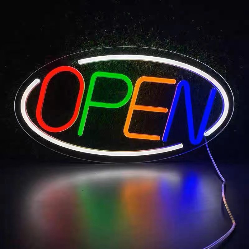 Open Neon Sign Light Colorful Commercial Lighting Wall Hanging Signs for Outdoor for Store Business Bar Club Wall Decorations