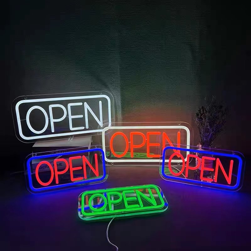 Open Neon Sign Light Colorful Commercial Lighting Wall Hanging Signs for Outdoor for Store Business Bar Club Wall Decorations