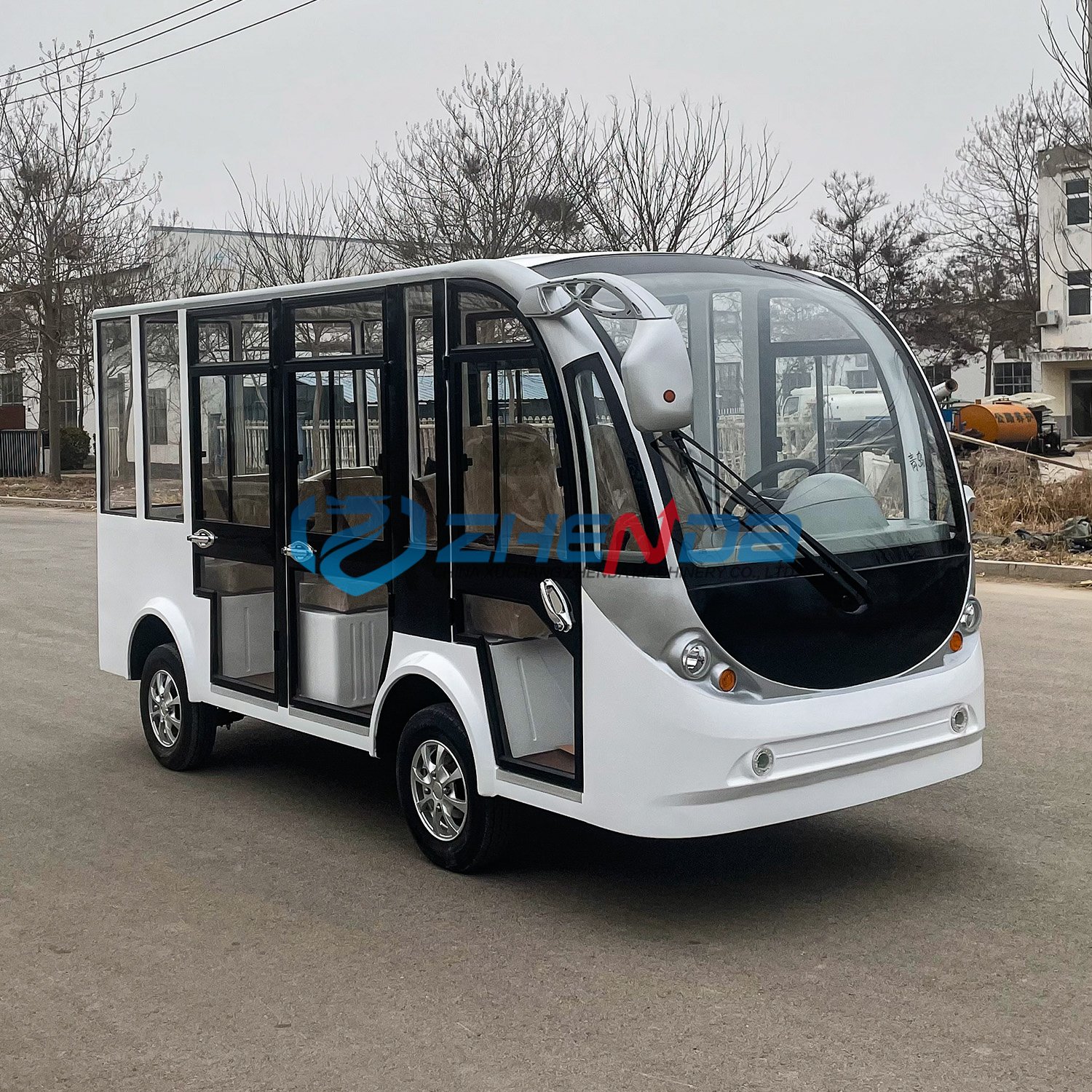 Electric Bus Mini Tourist Shuttle 18 Passengers Four Wheels Electric Sightseeing Bus
