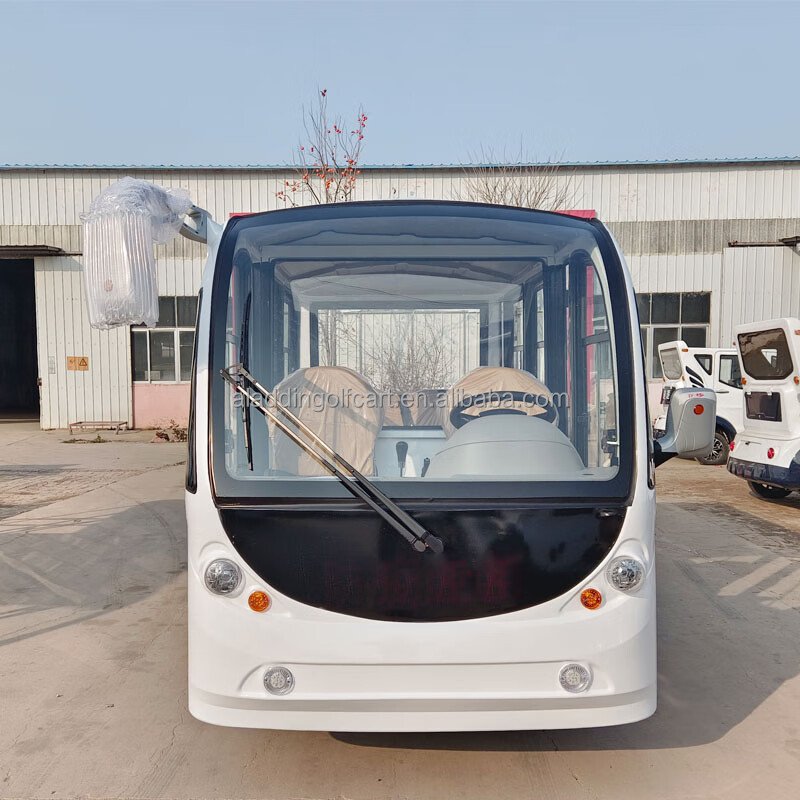 Electric Sightseeing Bus with 8 Seats, Fully Enclosed Four Wheeled Patrol Scenic Spot Sightseeing Shuttle Bus and coach
